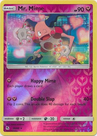 Mr. Mime - 43/68 - Rare - Reverse Holofoil