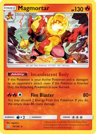 Magmortar 019 - Reverse Holofoil SM Ultra Prism - Holo Rare