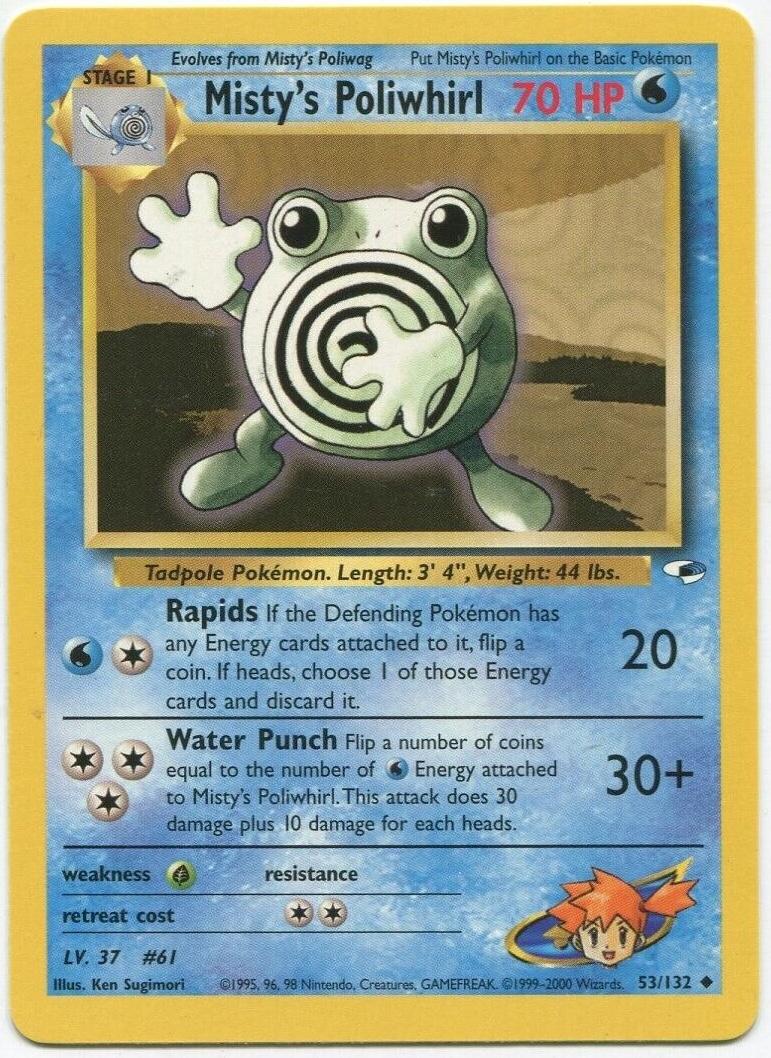 Misty's Poliwhirl 053/132 - Unlimited Gym Heroes - Uncommon