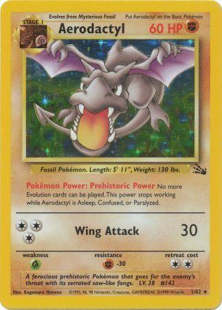 Aerodactyl (1) 001/62 - Unlimited Holofoil Fossil - Holo Rare