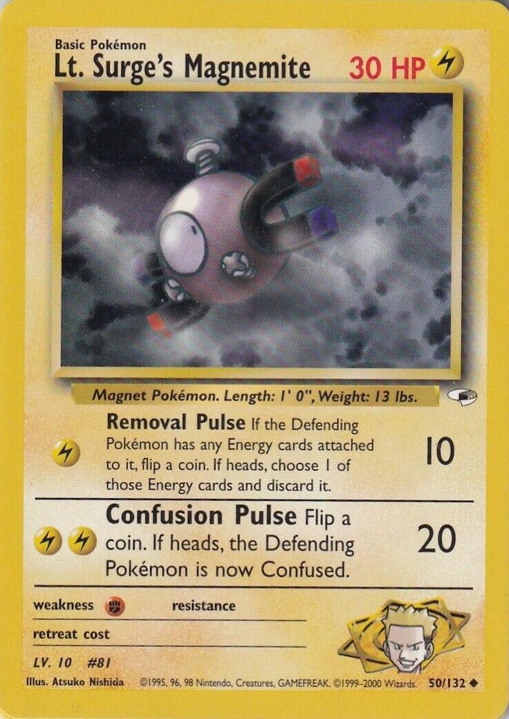 Lt. Surge's Magnemite (50) 050/132 - Unlimited Gym Heroes - Uncommon
