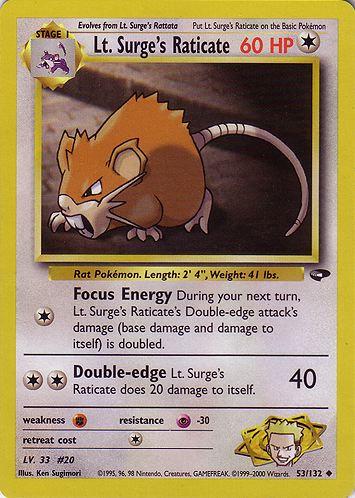 Lt. Surge's Raticate 053/132 - Unlimited Gym Challenge - Uncommon
