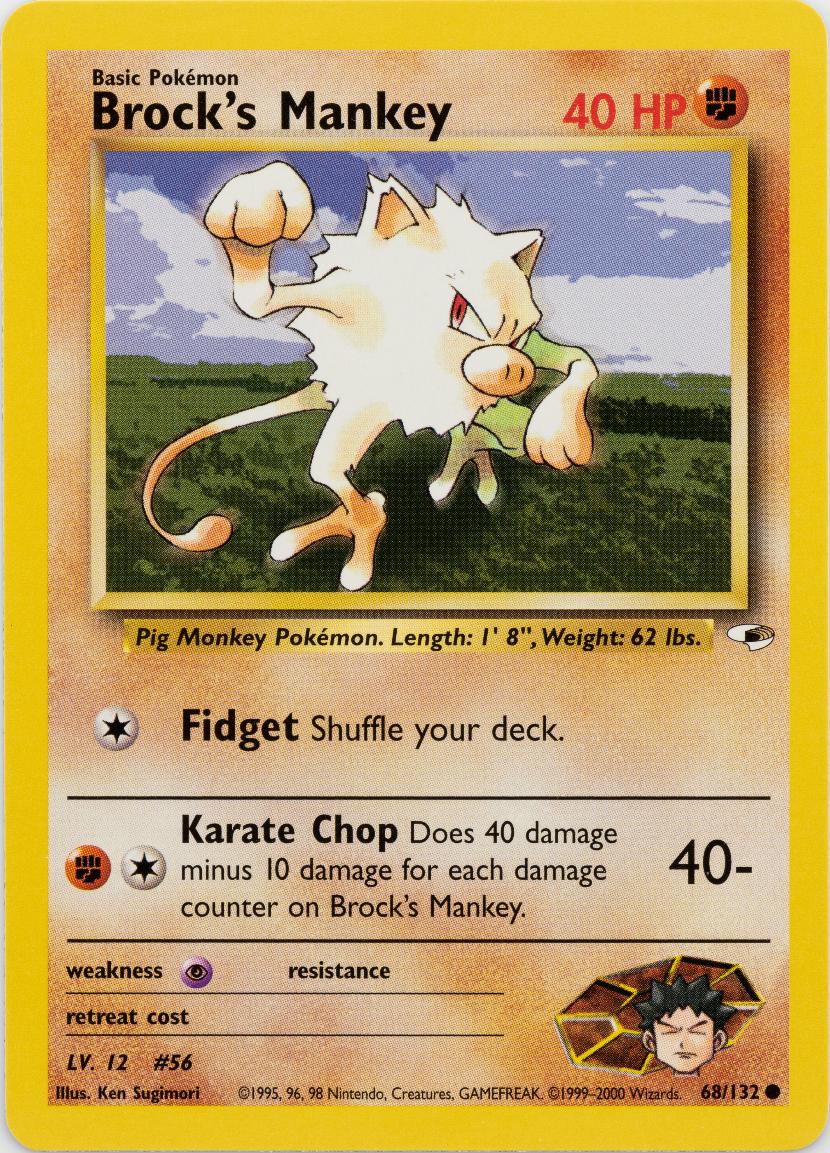Brock's Mankey (68) 068/132 - Unlimited Gym Heroes - Common