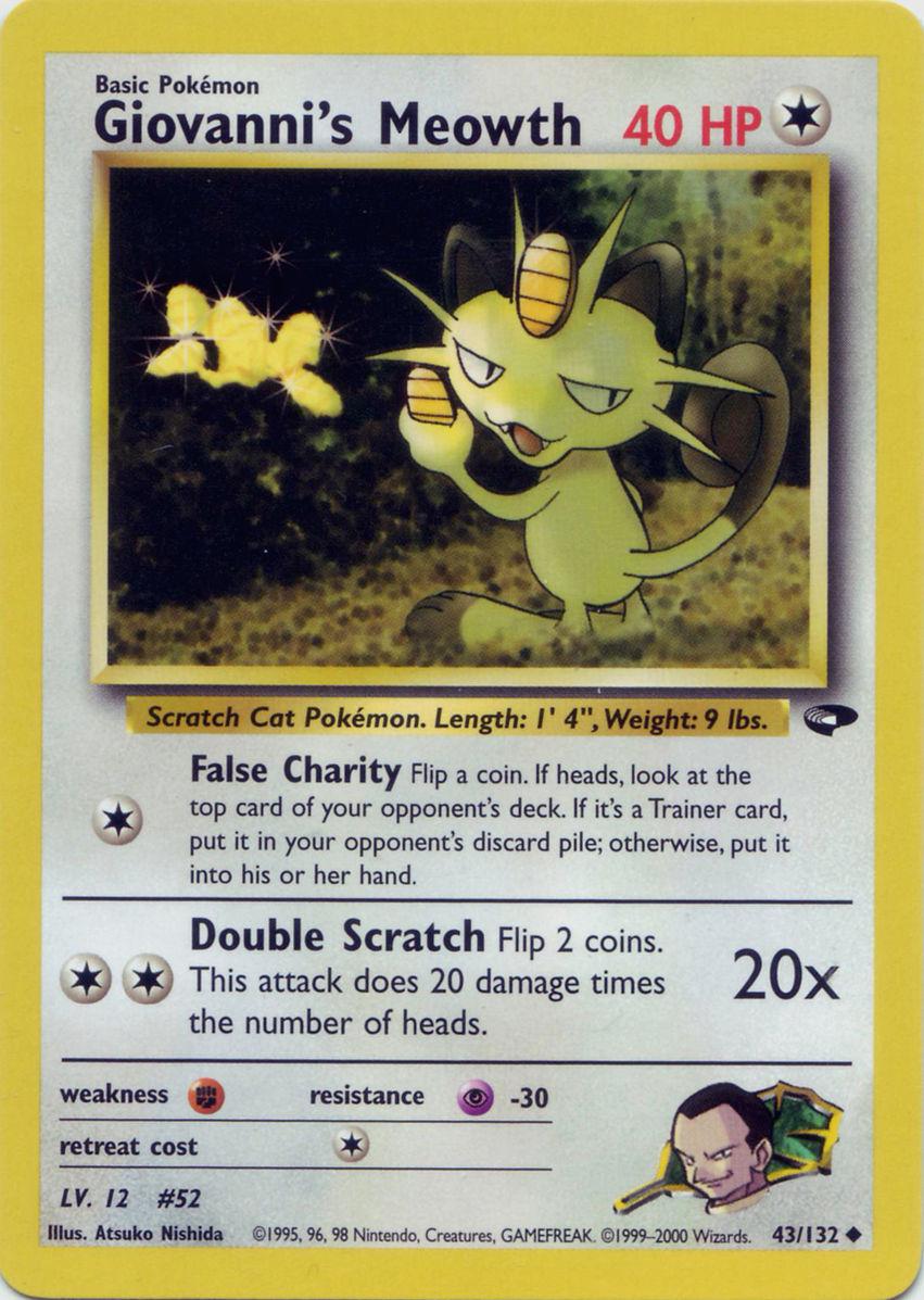 Giovanni's Meowth (43) 043/132 - Unlimited Gym Challenge - Uncommon