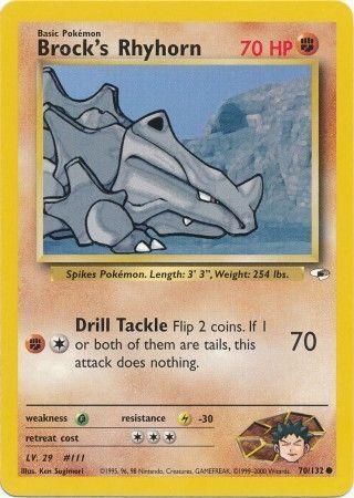 Brock's Rhyhorn (70) 070/132 - Unlimited Gym Heroes - Common