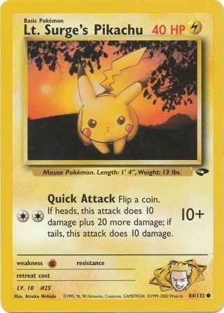 Lt. Surge's Pikachu 084/132 - Unlimited Gym Challenge - Common