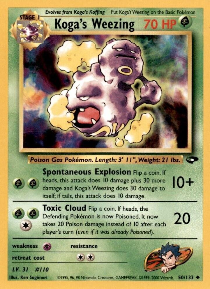 Koga's Weezing 050/132 - Unlimited Gym Challenge - Uncommon
