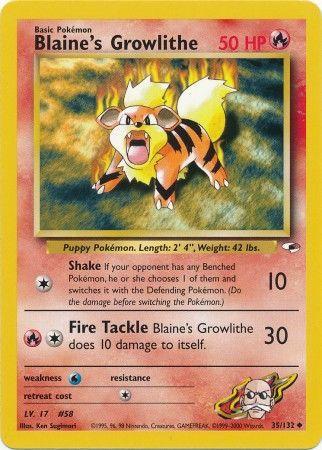 Blaine's Growlithe (35) 035/132 - Unlimited Gym Heroes - Uncommon
