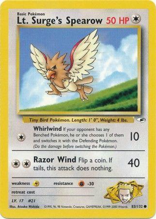 Lt. Surge's Spearow (83) 083/132 - Unlimited Gym Heroes - Common
