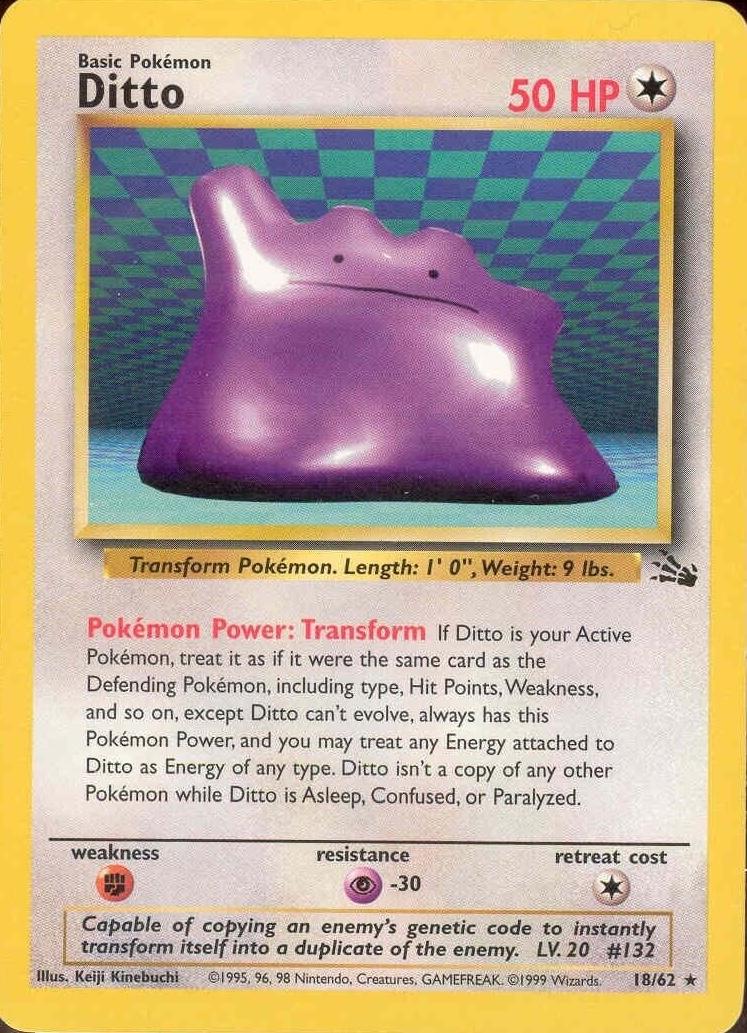 Ditto (18) 018/62 - Unlimited Fossil - Rare