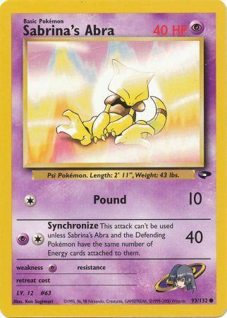 Sabrina's Abra (93) 093/132 - Unlimited Gym Challenge - Common
