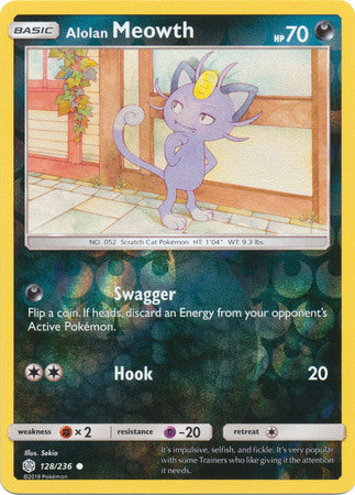 Alolan Meowth - 128/236 - Common - Reverse Holofoil