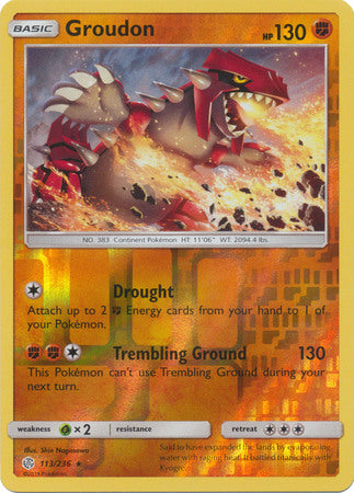 Groudon - 113/236 - Rare - Reverse Holofoil