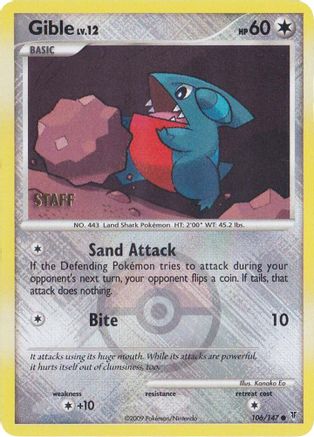 Gible 106/147 - Reverse Holofoil League & Championship Cards - Promo