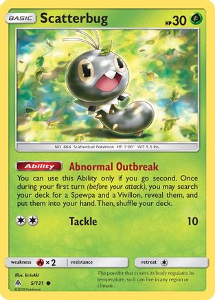 Scatterbug (5) 005/131 - Reverse Holofoil SM Forbidden Light - Common