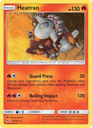 Heatran 013 - Reverse Holofoil SM Forbidden Light - Rare