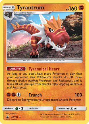 Tyrantrum 069/131 - Holofoil SM Forbidden Light - Holo Rare