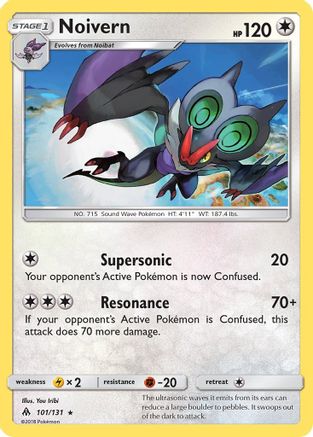 Noivern 101 - Reverse Holofoil SM Forbidden Light - Rare