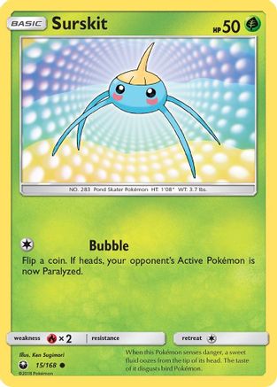 Surskit 015 - Reverse Holofoil SM Celestial Storm - Common