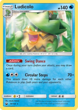 Ludicolo 038/168 - Reverse Holofoil SM Celestial Storm - Holo Rare