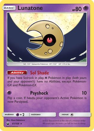 Lunatone 061 - Reverse Holofoil SM Celestial Storm - Holo Rare