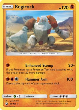 Regirock 080/168 SM Celestial Storm - Rare