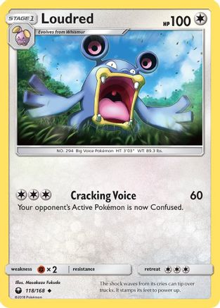 Loudred 118 - Reverse Holofoil SM Celestial Storm - Uncommon