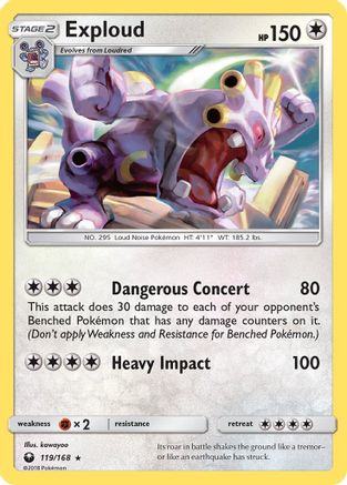 Exploud 119 - Reverse Holofoil SM Celestial Storm - Rare