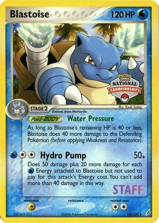 Blastoise 014/100 League & Championship Cards - Promo