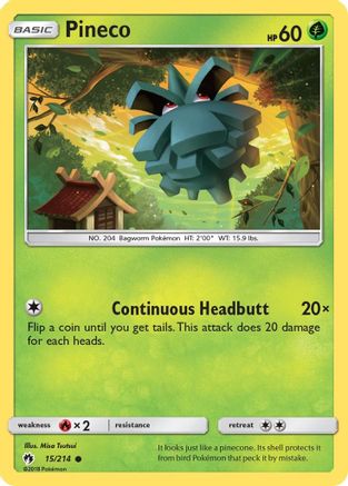 Pineco 015 - Reverse Holofoil SM Lost Thunder - Common
