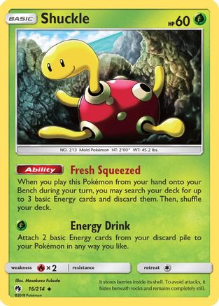 Shuckle 016/214 - Reverse Holofoil SM Lost Thunder - Uncommon
