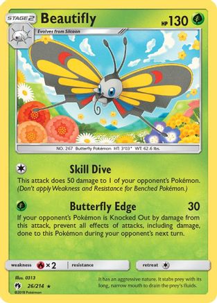 Beautifly 026 - Reverse Holofoil SM Lost Thunder - Rare