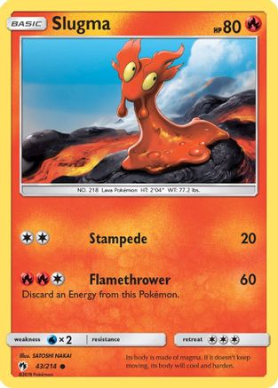 Slugma 043/214 - Reverse Holofoil SM Lost Thunder - Common