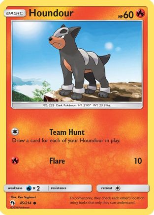 Houndour 045/214 - Reverse Holofoil SM Lost Thunder - Common