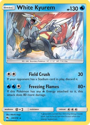 White Kyurem 063/214 - Holofoil SM Lost Thunder - Holo Rare