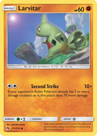 Larvitar (115) 115/214 - Reverse Holofoil SM Lost Thunder - Common