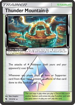 Thunder Mountain Prism Star 191/214 - Holofoil SM Lost Thunder - Prism Rare