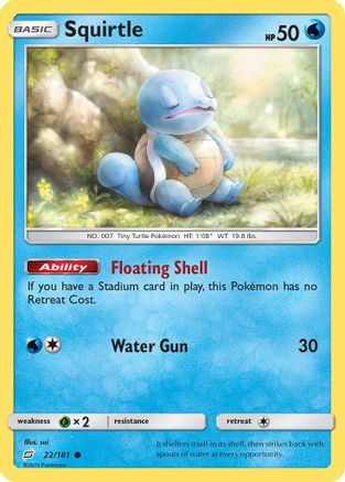 Squirtle (22) 022/181 - Reverse Holofoil SM Team Up - Common