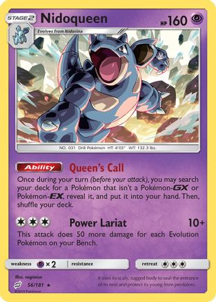 Nidoqueen 056/181 - Reverse Holofoil SM Team Up - Rare