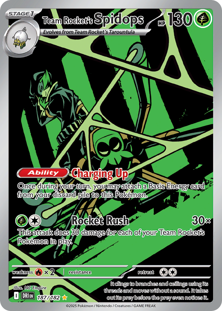 Team Rocket's Spidops - 187/182 - Illustration Rare