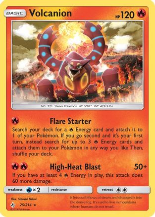 Volcanion 025/214 - Reverse Holofoil SM Unbroken Bonds - Holo Rare