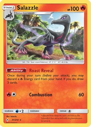 Salazzle 031/214 - Reverse Holofoil SM Unbroken Bonds - Rare