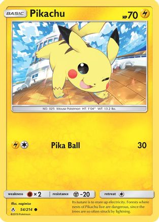 Pikachu 054/214 SM Unbroken Bonds - Common