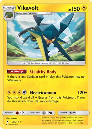 Vikavolt 059/214 - Holofoil SM Unbroken Bonds - Holo Rare