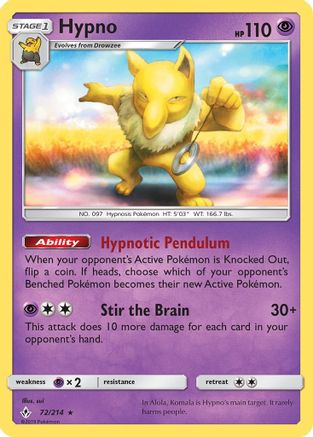 Hypno 072 SM Unbroken Bonds - Rare