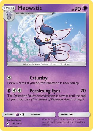 Meowstic 080/214 - Reverse Holofoil SM Unbroken Bonds - Rare