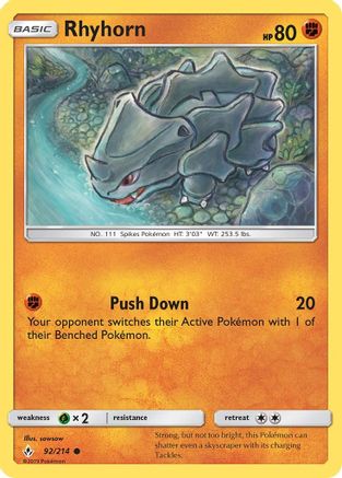 Rhyhorn (92) 092/214 SM Unbroken Bonds - Common