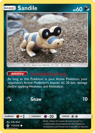 Sandile (113) 113/214 - Reverse Holofoil SM Unbroken Bonds - Common