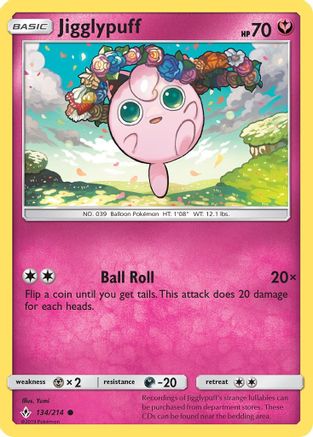 Jigglypuff 134/214 SM Unbroken Bonds - Common
