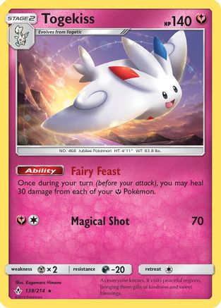 Togekiss 138/214 - Reverse Holofoil SM Unbroken Bonds - Holo Rare